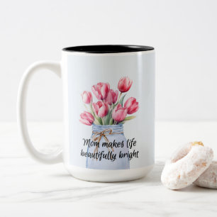 Snygg Tulip för Mors dag Två-Tonad Mugg