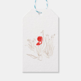 Snygg tulpaner i vinden och regn presentetikett