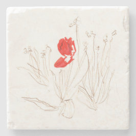 Snygg tulpaner i vinden och regn stenunderlägg