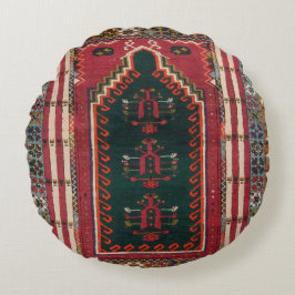 Snygg turkisk traditionell matta rund kudde