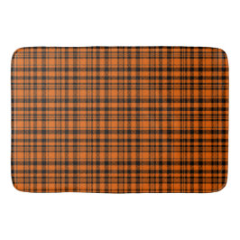 Snygg tvillradrad rutig orange svart designmönster badrumsmatta