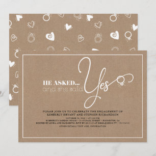 Snygg typografi Cute Modern Förlovningsfest Inbjudningar
