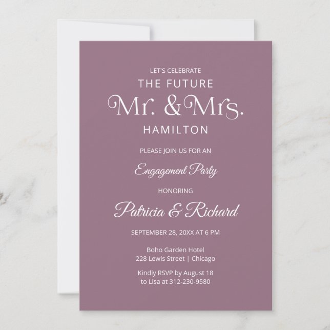 Snygg typografi engagemangspartaj invitation meddelande (Framsida)