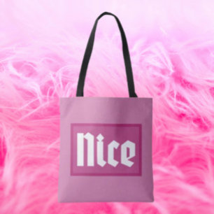 Snygg typografi på rosa axelväskor tygkasse
