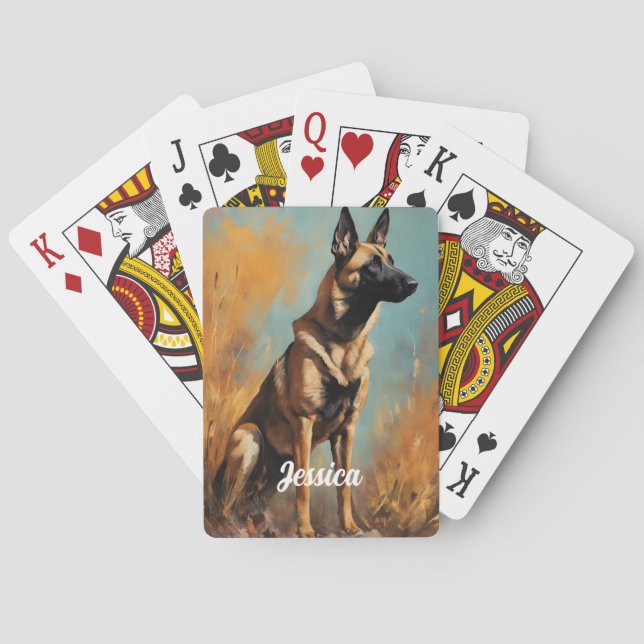 Snygg tysk Malinois Casinokort (Baksidan)