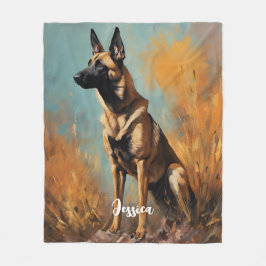 Snygg tysk Malinois Fleecefilt