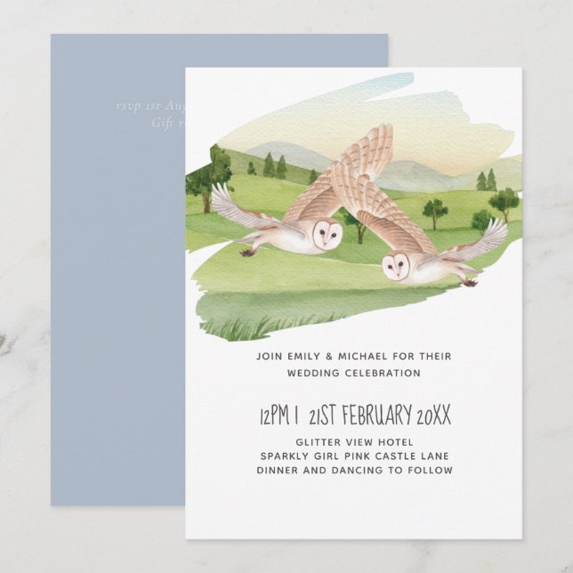 Snygg UGGLA Bröllop (Fram/baksida)