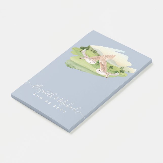 Snygg UGGLA Bröllop Post-it Block (Vinklad)