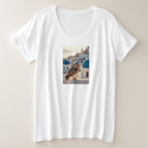 Snygg Uggla som står på grekiskt landskap