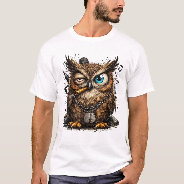 Snygg Ugglastreetwear T-Shirt  (Framsida)