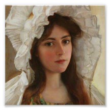 Snygg unge dam av Albert Lynch,vintage konst