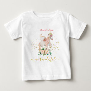 Snygg Unicorn 1:a födelsedagen T Shirt