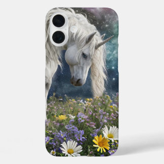 Snygg Unicorn i Wildblommor Fantasy Mobil