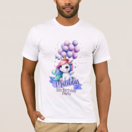 Snygg Unicorn med Balloons Pappor T-Shirt