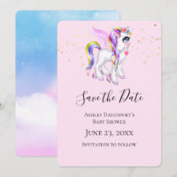 Snygg Unicorn med Rainbow Mane Shower