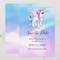 Snygg Unicorn med Rainbow Mane