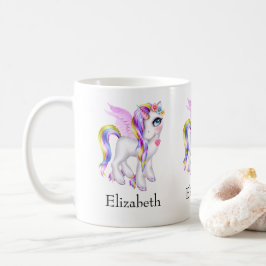 Snygg Unicorn med Rainbow Mane & Svan Kaffemugg