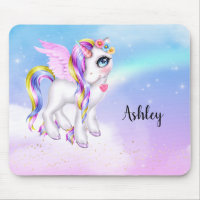 Snygg Unicorn med Rainbow Mane & Svan