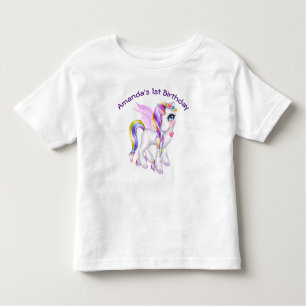 Snygg Unicorn med Rainbow Mane & Svan T Shirt