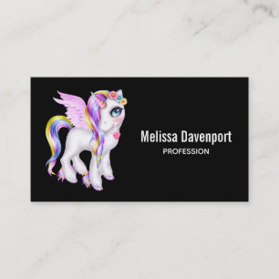 Snygg Unicorn med Rainbow Mane Visitkort