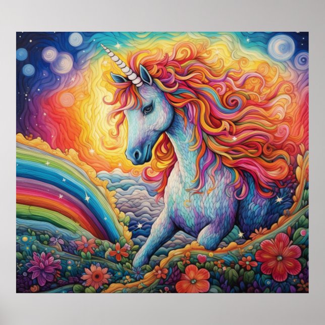 Snygg Unicorn Poster (Framsidan)