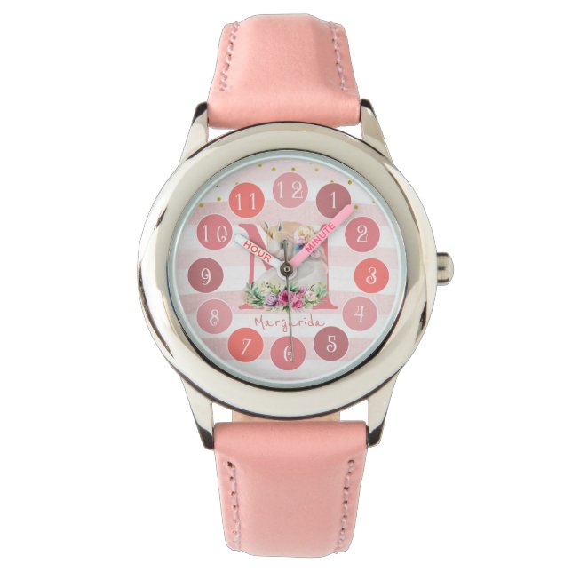 Snygg Unicorn Sweet Monogram Girl Gift Armbandsur (Framsida)