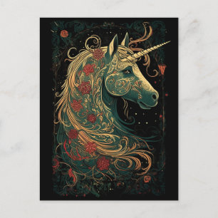 Snygg Unicorn Vykort