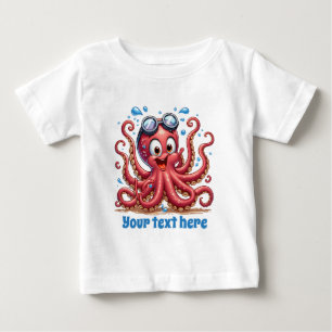 Snygg unisex beach lägg till text ocean bläckfisk t shirt