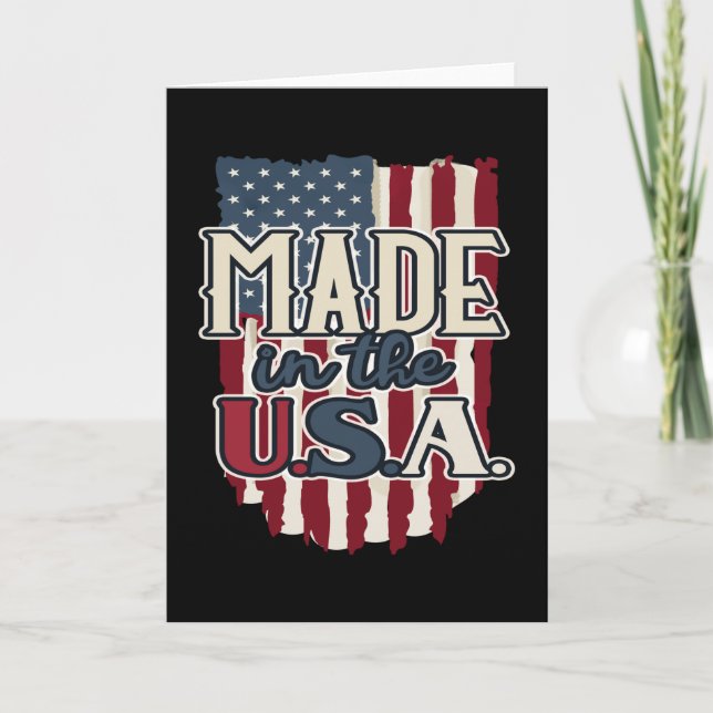 Snygg USA-flaggdesign Tillverkad i USA Kort (Framsida)