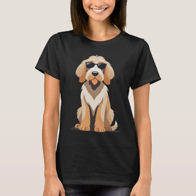Snygg utterhund med solglasögon t shirt (Framsida)
