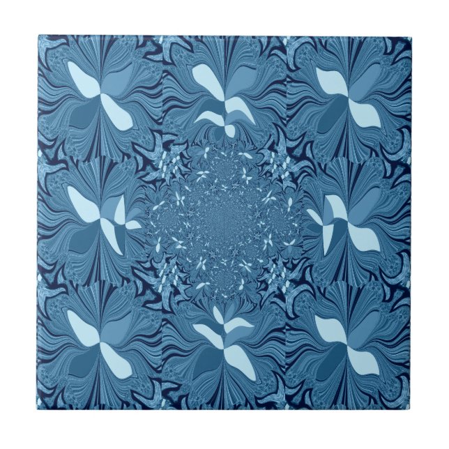 Snygg, vackert iridescent blue, mönster sömlös. kakelplatta (Framsidan)