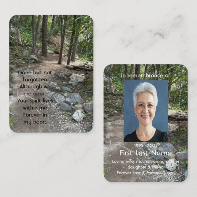 Snygg Väg i Forest Träd Wilderness Visitkort (Fram/baksida)
