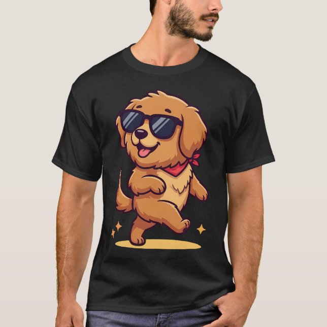 Snygg Valp i Solglasögon T Shirt (Framsida)