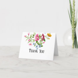 Snygg Vår blommor Bröllop Tack Kort