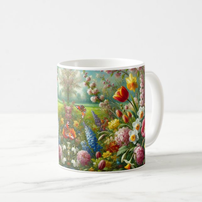 Snygg Vår blommor Kaffemugg (Framsida höger)