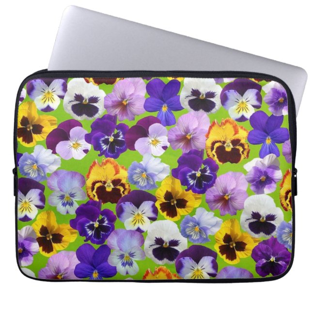 Snygg Vår Pansies Electronics Bag Laptop Fodral (Framsidan)