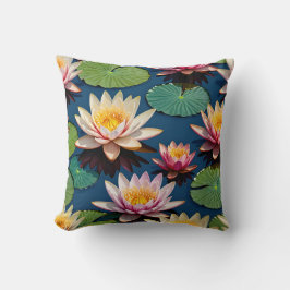 Snygg vatten Lily-blomma Kudde