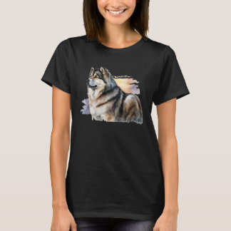 Snygg vattenfärg Alaska Malamute Porträtt T Shirt