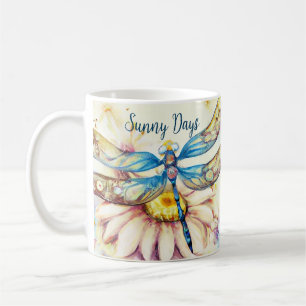 Snygg vattenfärg Dragonfly. Kaffemugg