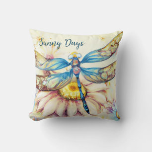 Snygg vattenfärg Dragonfly, personlig Kudde
