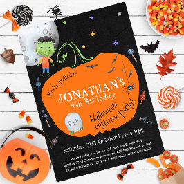 Snygg vattenfärg Halloween Kids Costume Party Inbjudningar