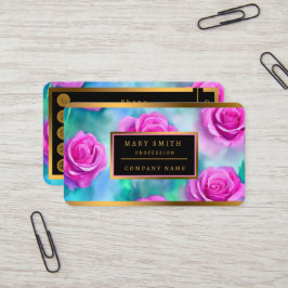 Snygg vattenfärgssamling Modern Rosa ros Collectio Visitkort