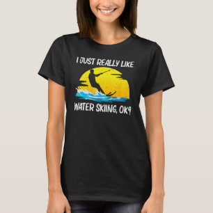 Snygg vattenskidåkning för män och kvinnor skidåka t shirt