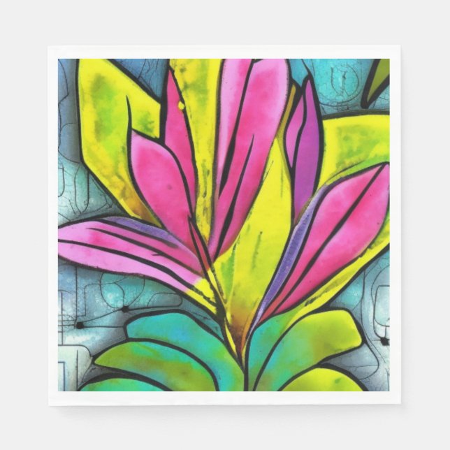 Snygg växt pappersservett (Framsidan)