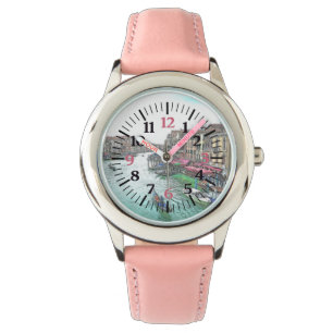 Snygg Venedig-Italien med Rosa Numerals Armbandsur