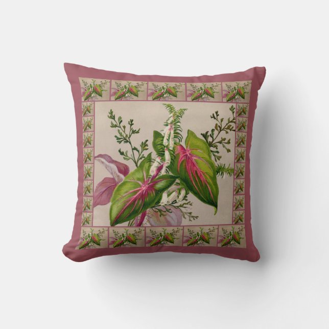 Snygg Victorian Blommigt Art Pillow Kudde (Framsida)