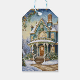 Snygg Viktoriansk jul Presentetikett