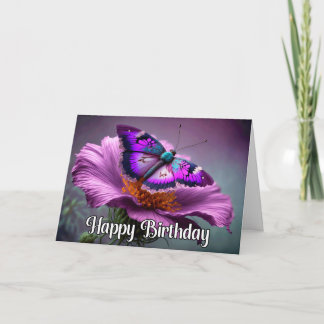 Snygg vila Butterfly Grattis på födelsedagen Kort