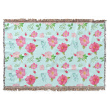 Snygg Vild Rosor och Ro Hips Watercolor Mönster