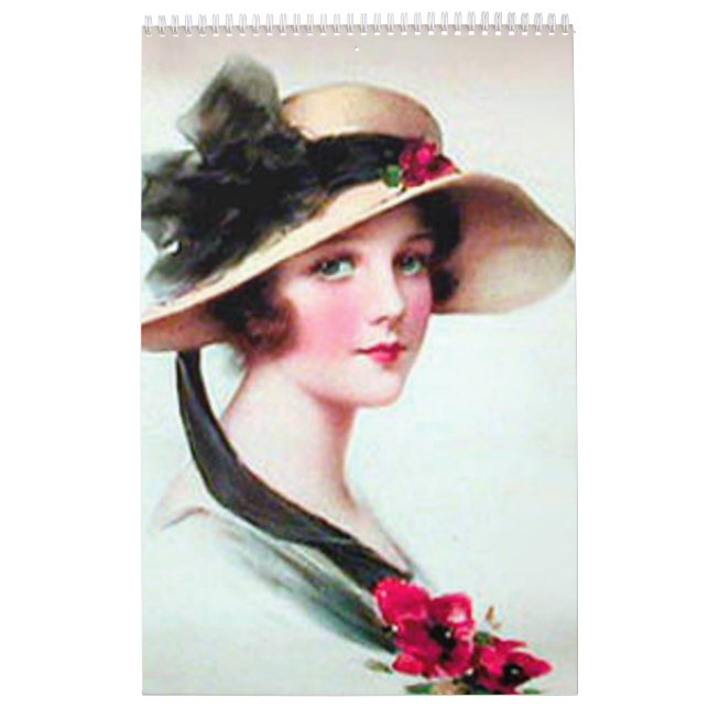 Snygg Vintage Art, Månad, Anpassningsbar Kalender (Omslag)